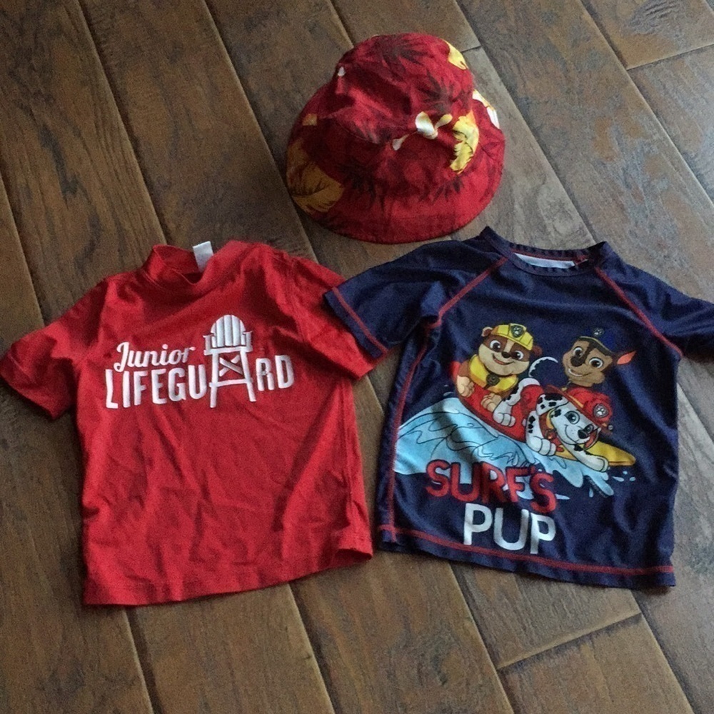 COPY - Bathing Suit Slip On Tops/sun Hat - 3T